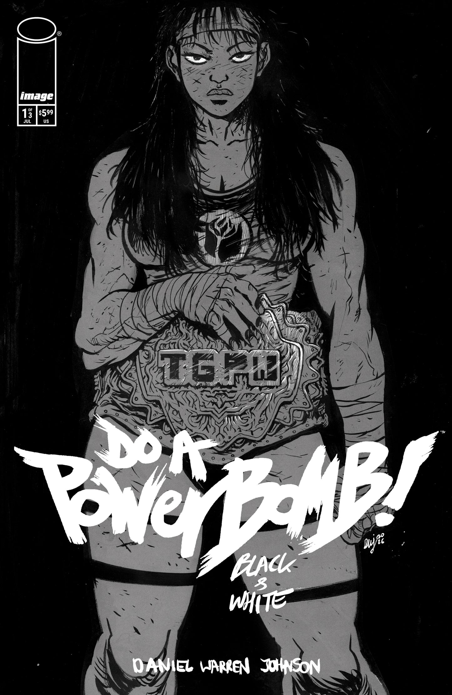 DO A POWERBOMB BLACK AND WHITE #1 (OF 3) CVR A DANIEL WARREN JOHNSON (08 Jul Release)