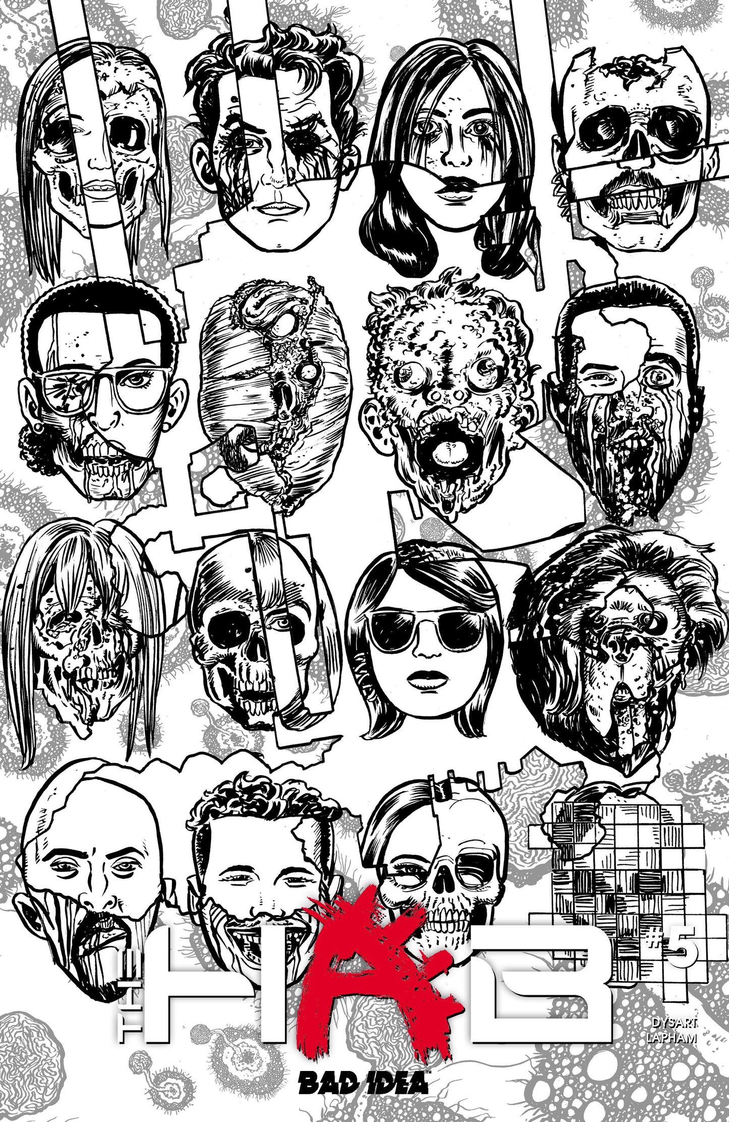 HAB #5 (OF 6) CVR D DAVID LAPHAM BW INFECTED SKULLS VAR | BAD IDEA | Comicbookeroo