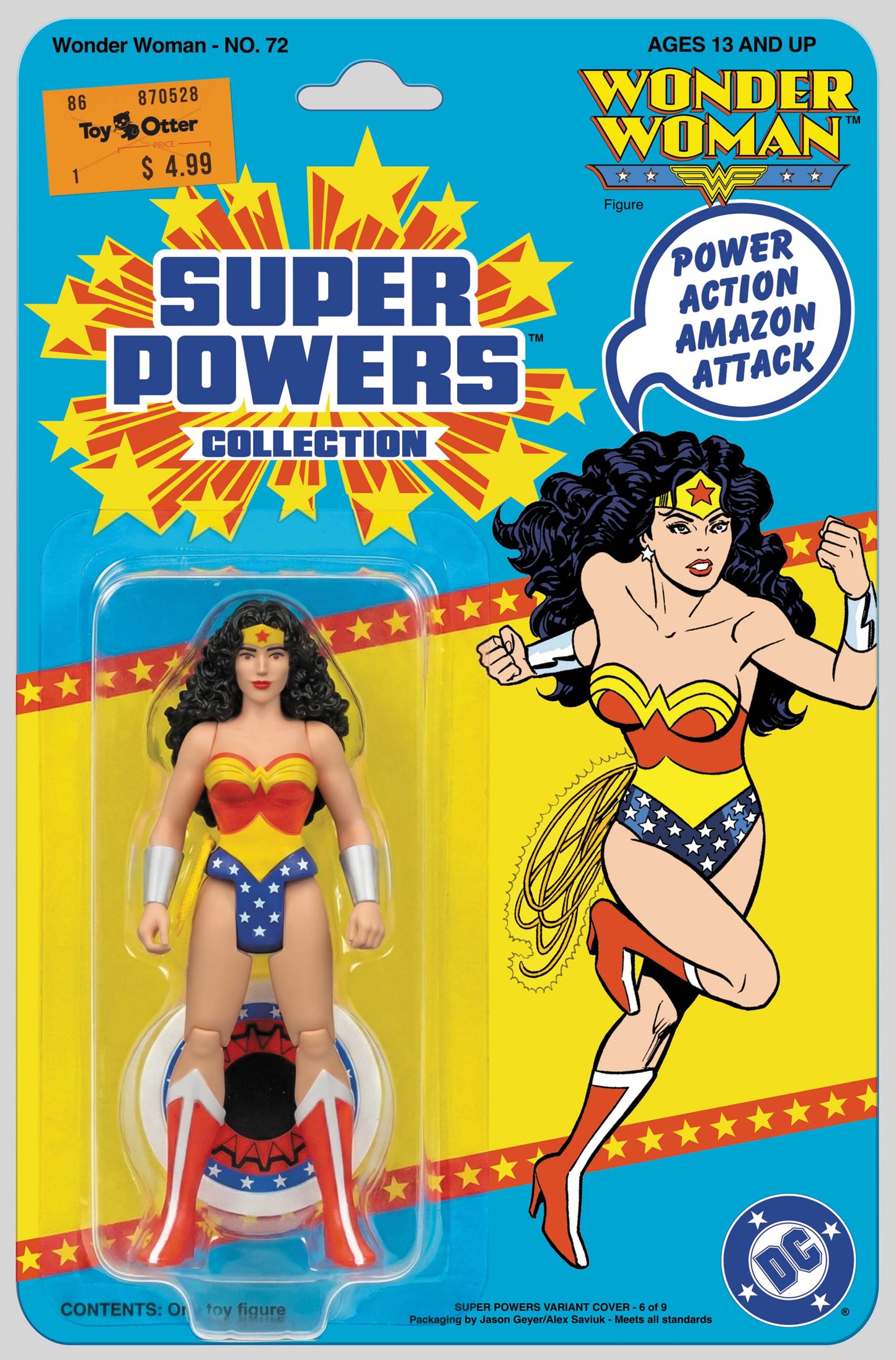 WONDER WOMAN #72 FACSIMILE EDITION CVR B JASON GEYER & ALEX SAVIUK WONDER WOMAN SUPER POWERS CARD STOCK VAR