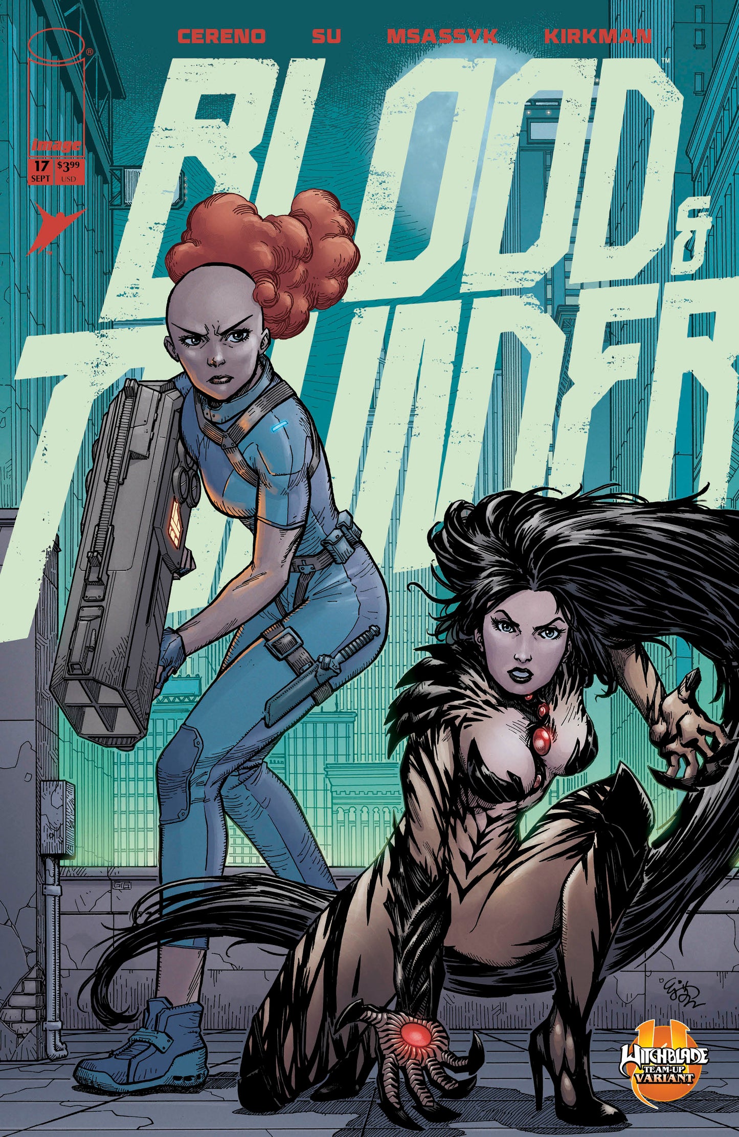 BLOOD & THUNDER #17 CVR E EJ SU & DEE CUNNIFFE WITCHBLADE TEAM UP VAR (MR) | IMAGE COMICS | Comicbookeroo