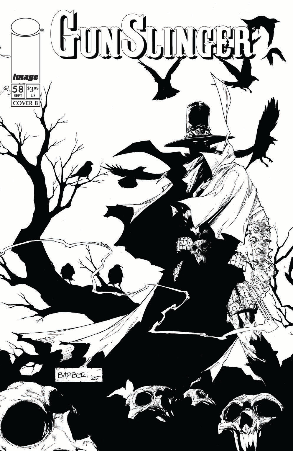 GUNSLINGER SPAWN #58 CVR B CARLO BARBERI B&W VAR