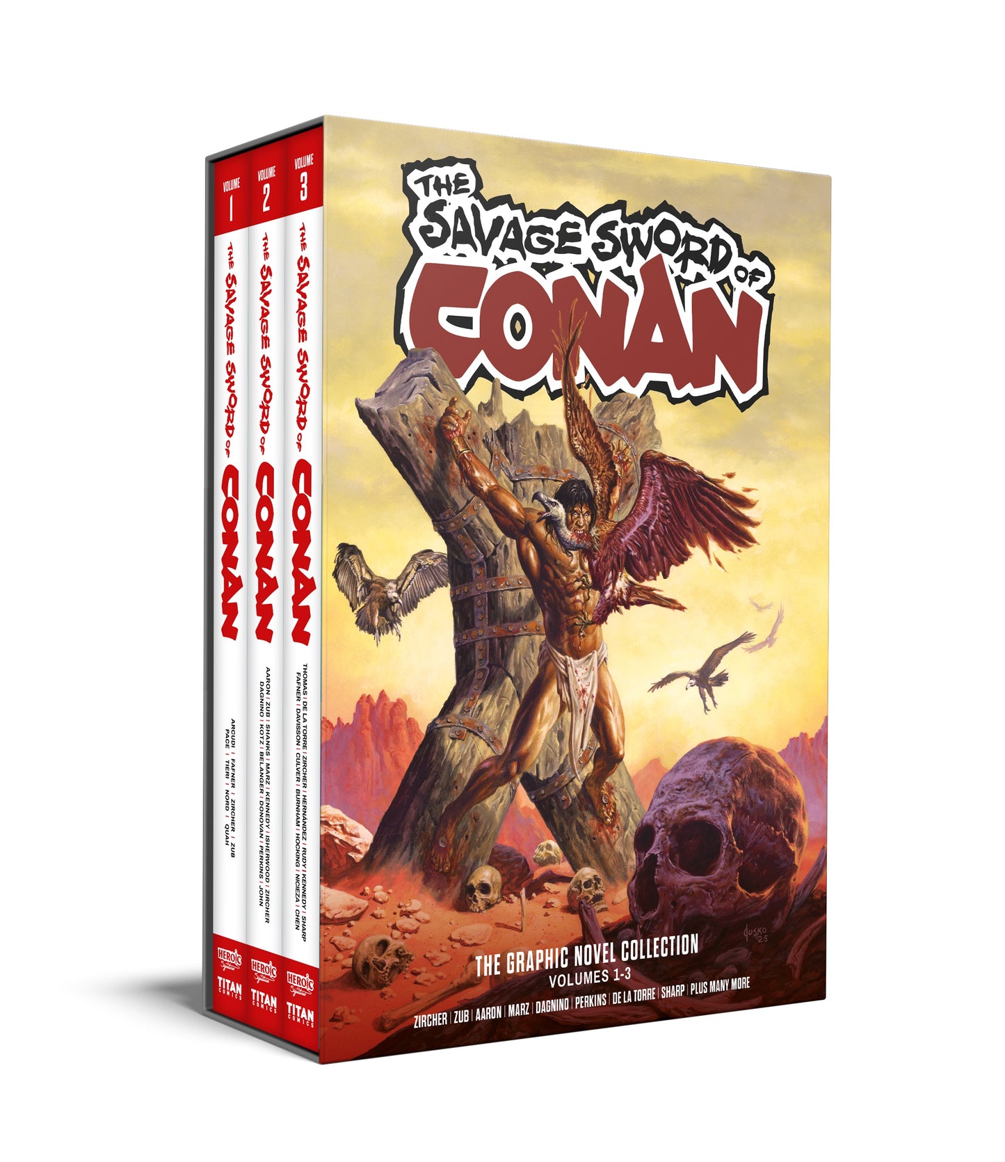 SAVAGE SWORD OF CONAN HC VOL 01-03 SLIPCASE SET REGULAR EDITION JOE JUSKO