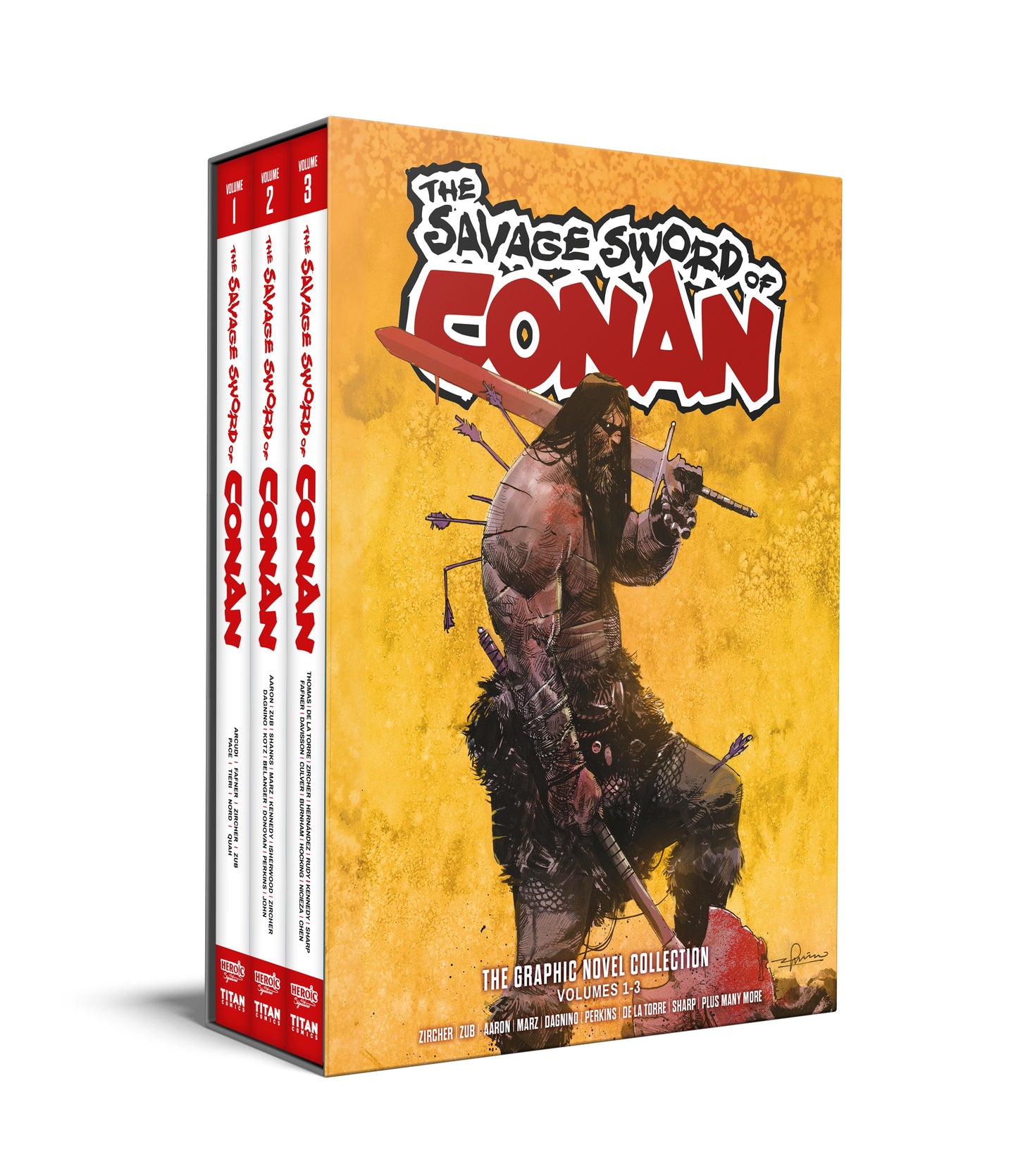 SAVAGE SWORD OF CONAN HC VOL 01-03 SLIPCASE SET DIRECT MARKET EDITION GERARDO ZAFFINO CVR