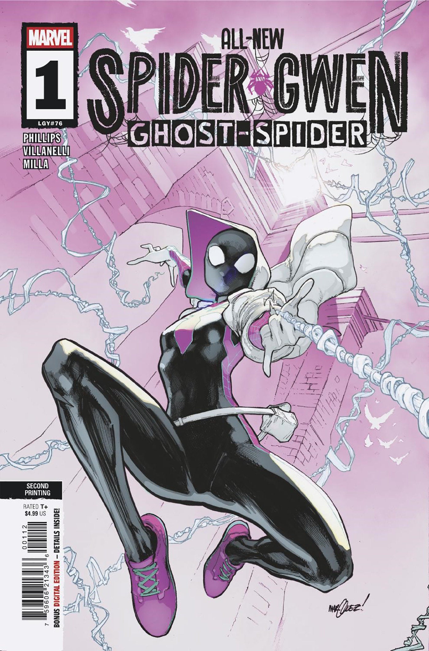 ALL-NEW SPIDER-GWEN THE GHOST-SPIDER #1 DAVID MARQUEZ 2ND PTG VAR (Backorder, Allow 4-5 Weeks)