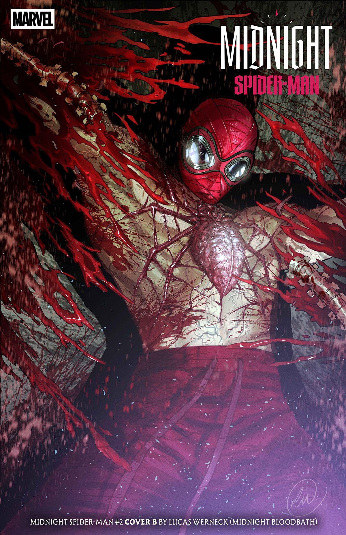 MIDNIGHT SPIDER-MAN #2 COVER B LUCAS WERNECK MIDNIGHT BLOODBATH VAR | MARVEL | Comicbookeroo