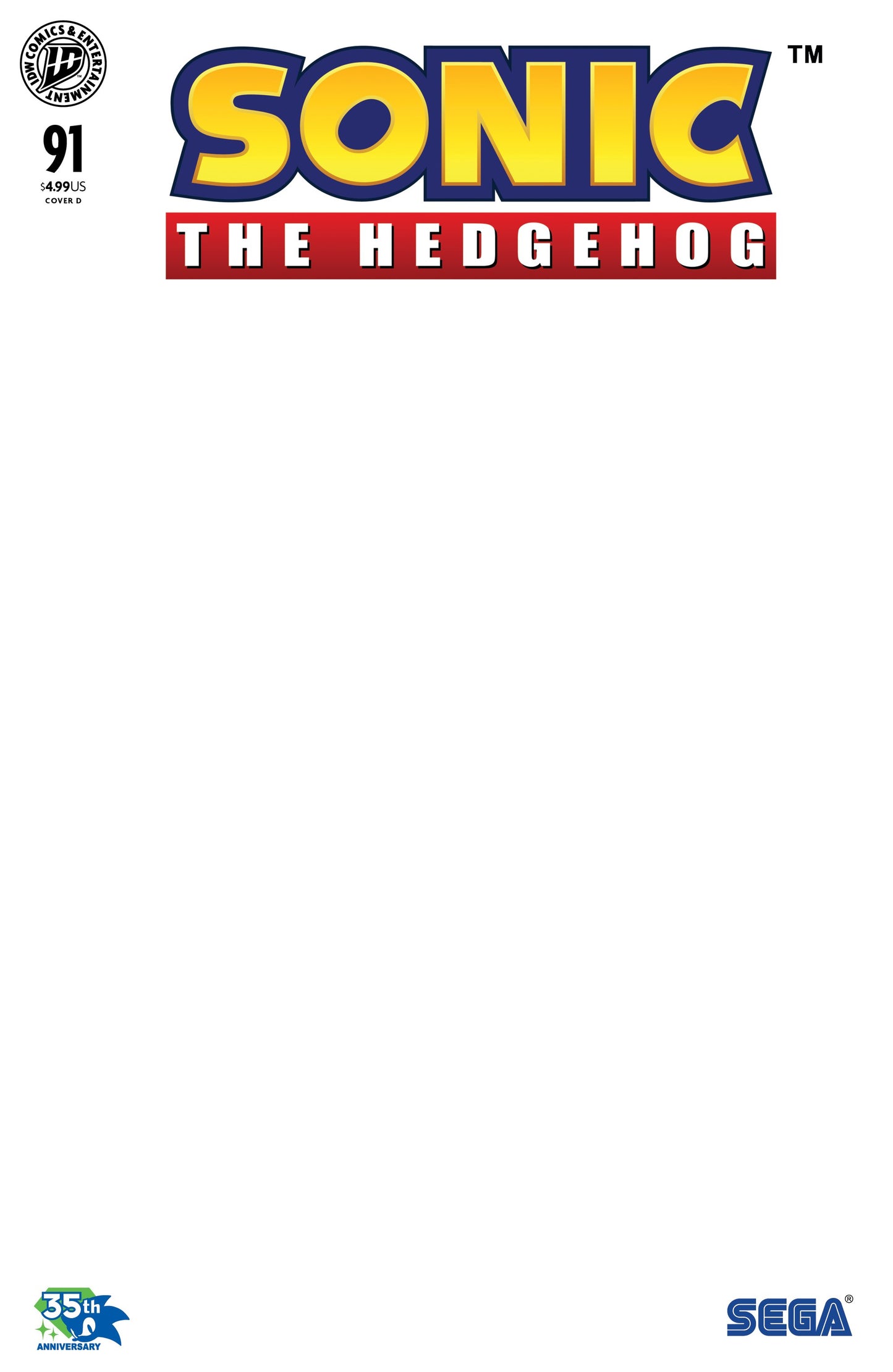 SONIC THE HEDGEHOG #91 VAR D (SKETCH VAR) (28 Oct Release)