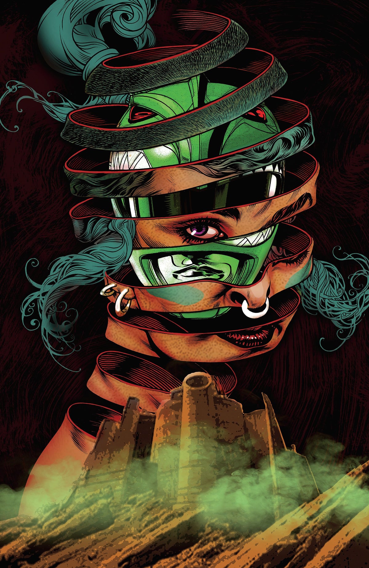 POWER RANGERS GREEN #4 D FOIL VAR (FULL ART, FOIL, HARRIS) | BOOM ENTERTAINMENT | Comicbookeroo