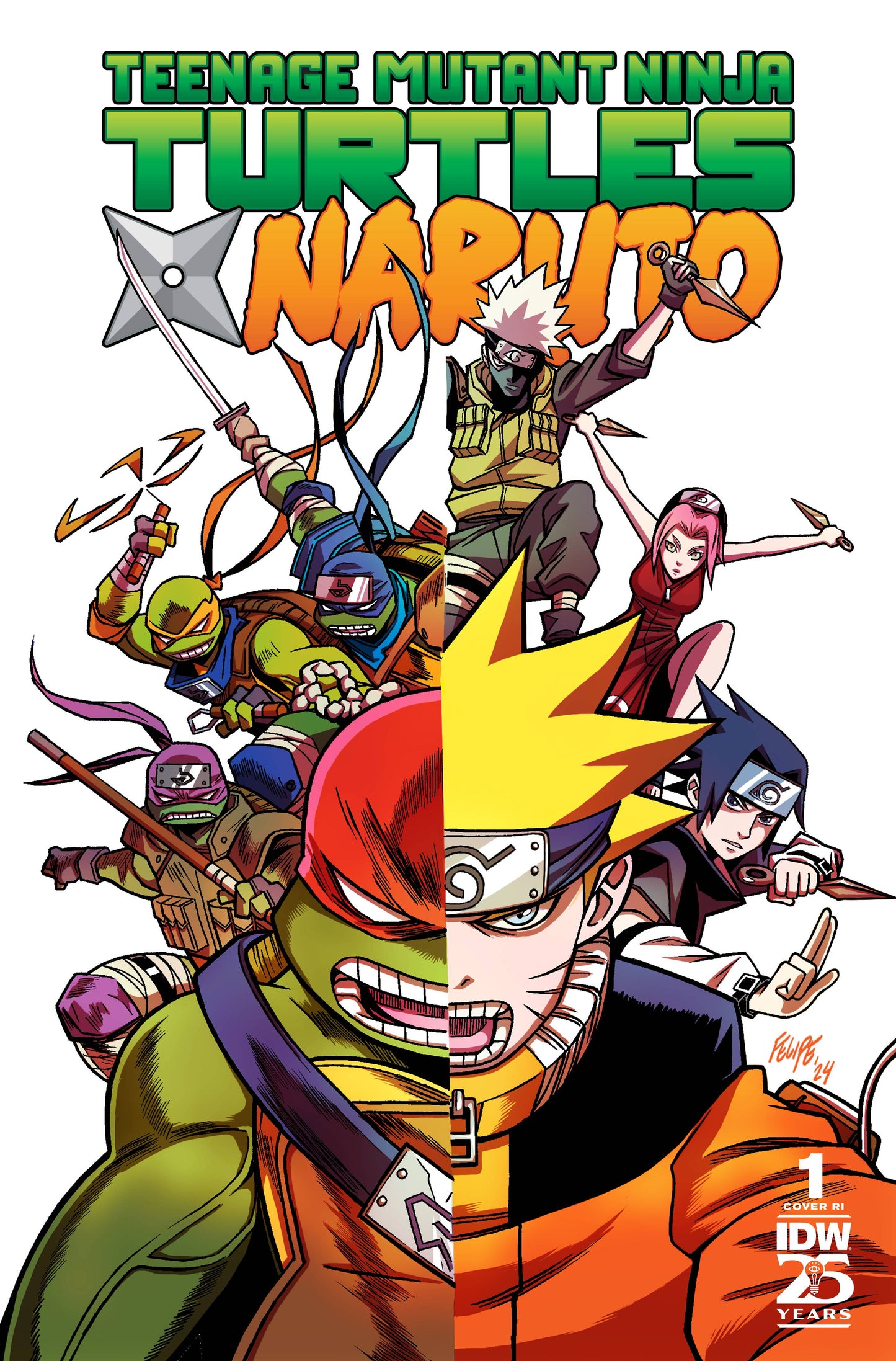 TEENAGE MUTANT NINJA TURTLES X NARUTO #1 INCV 1:25 COPY SMITH - Comicbookeroo