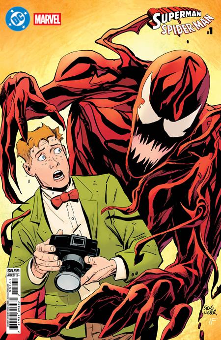DC MARVEL SUPERMAN SPIDER-MAN #1 (ONE SHOT) CVR F STEVE LIEBER JIMMY OLSEN & CARNAGE CARD STOCK VAR (25 Mar Release)
