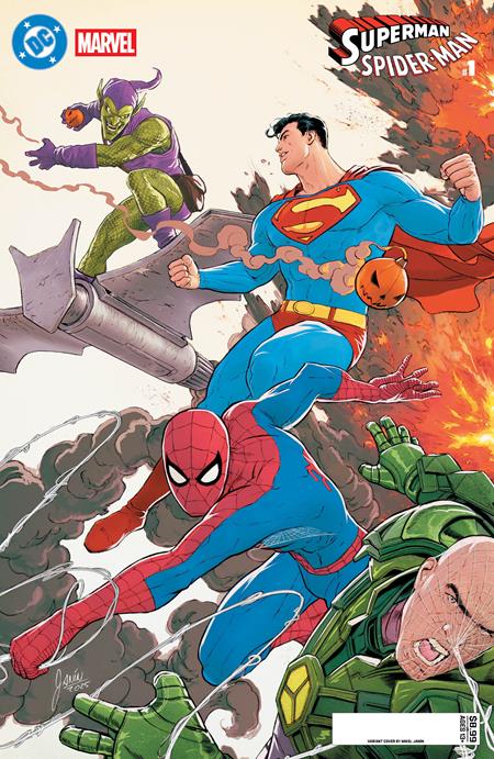 DC MARVEL SUPERMAN SPIDER-MAN #1 (ONE SHOT) CVR J MIKEL JANIN SUPERMAN & SPIDER-MAN VS LEX LUTHOR & GREEN GOBLIN CARD STOCK VAR (25 Mar Release)