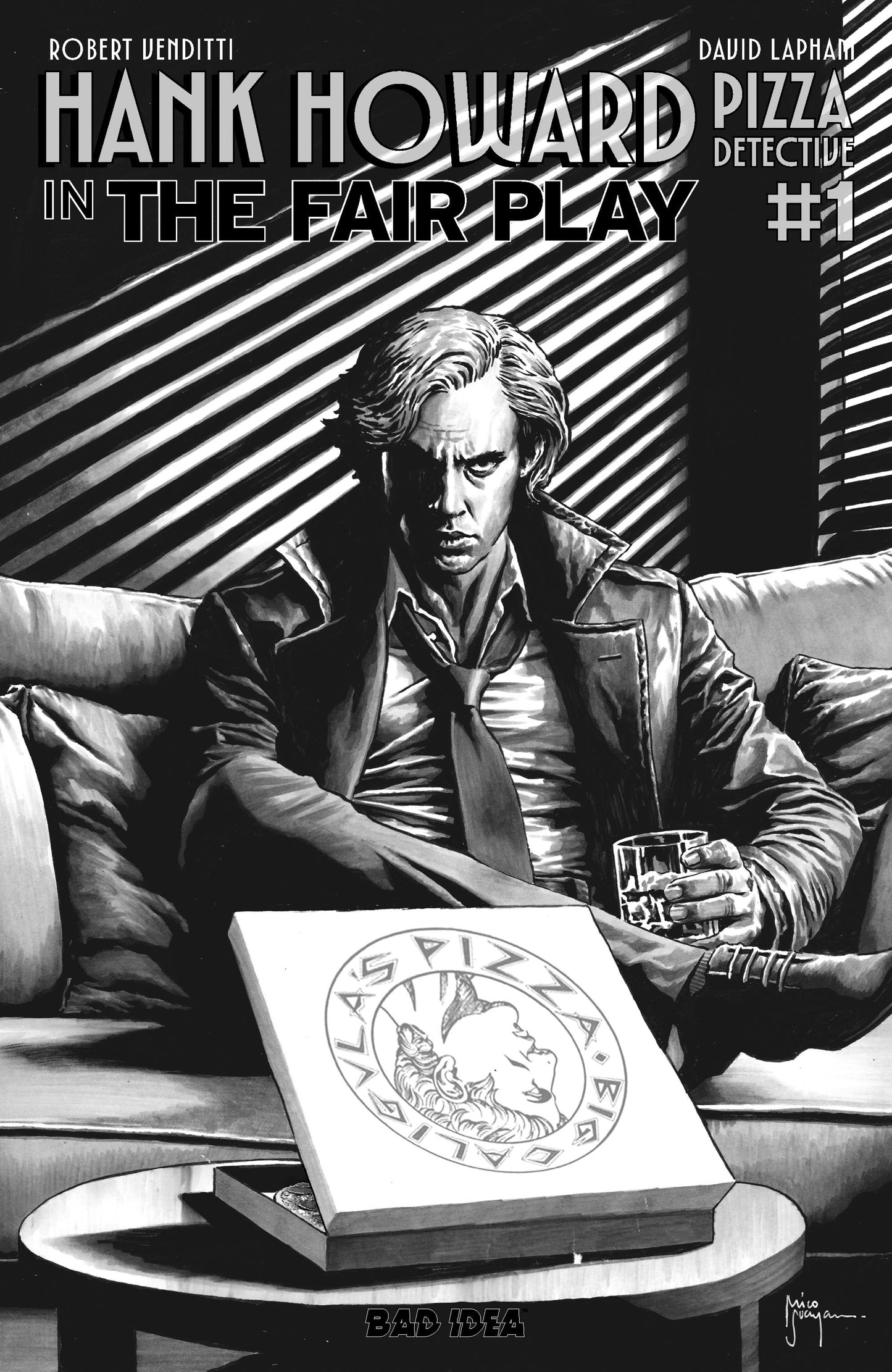 HANK HOWARD PIZZA DETECTIVE THE FAIR PLAY #1 (ONE SHOT) CVR B MICO SUAYAN NOIR BW VAR (05 Aug Release)
