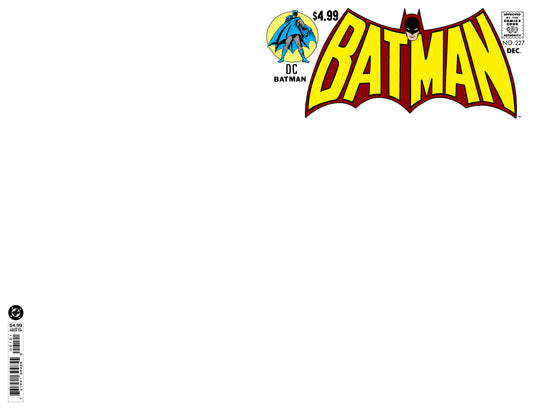 BATMAN #227 FACSIMILE EDITION CVR B BLANK CARD STOCK VAR | DC COMICS | Comicbookeroo