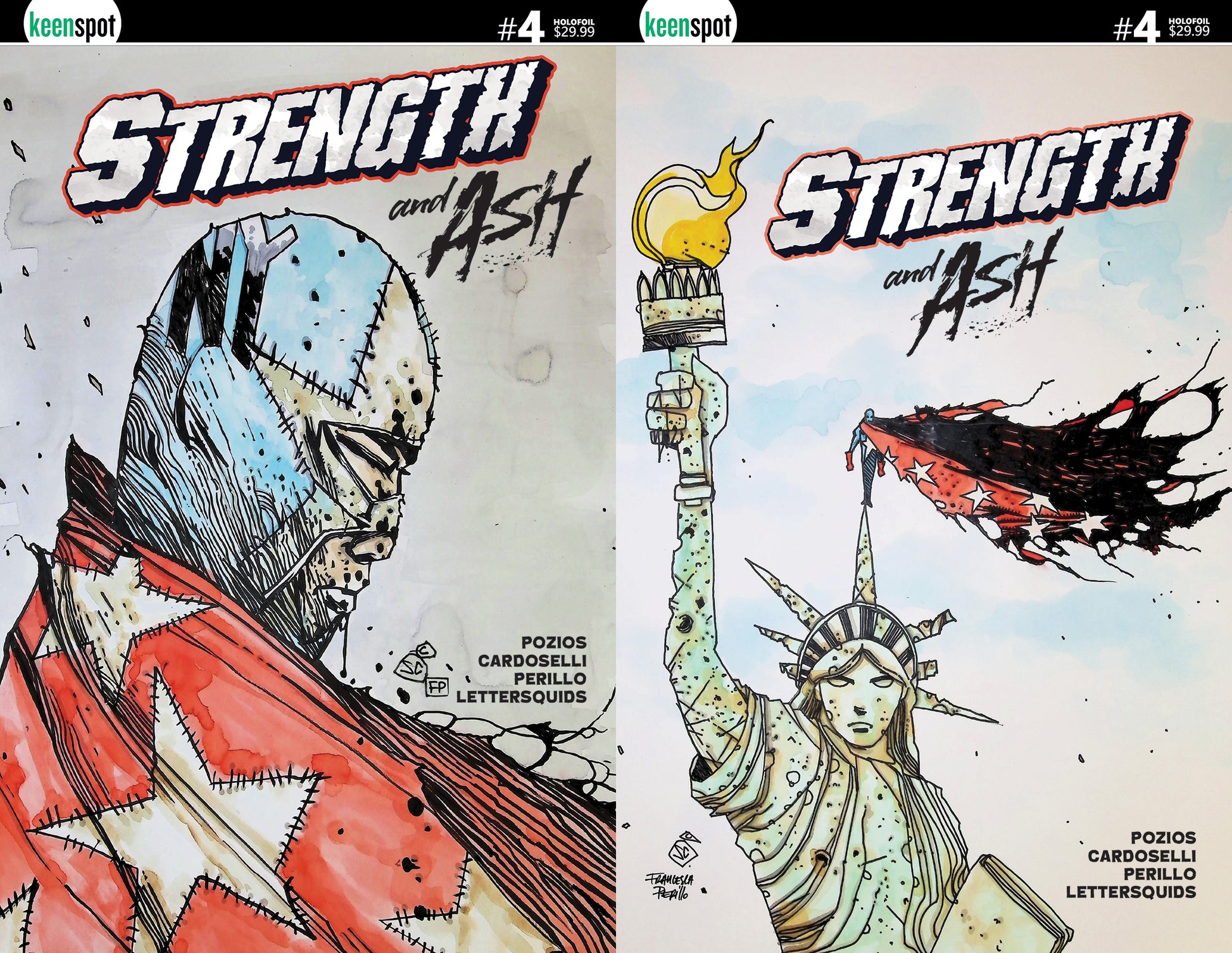 STRENGTH & ASH #4 CVR D STEFANO CARDOSELLI FRANCESCA PERILLO HOLOFOIL FLIP COVER VAR