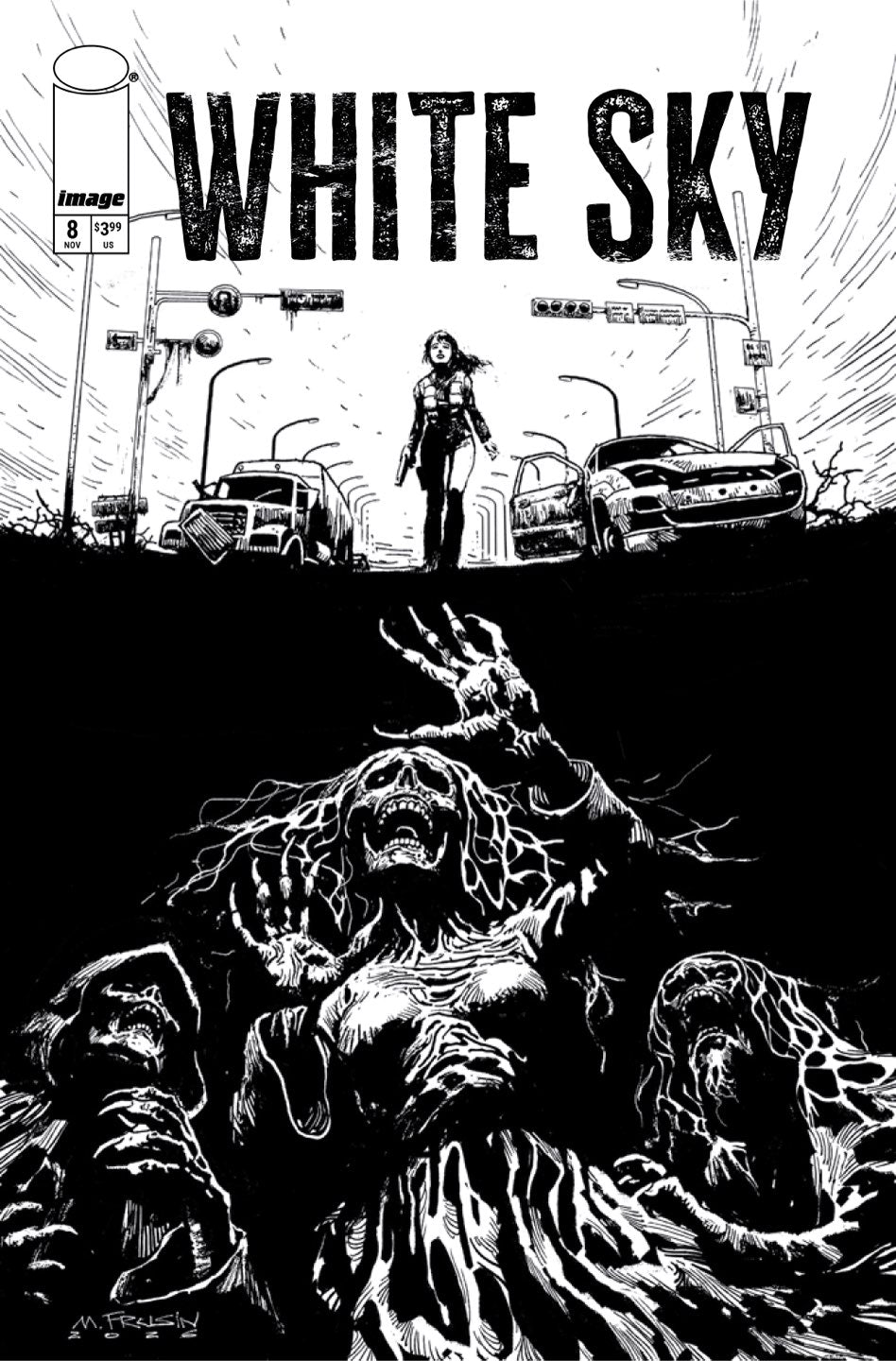 WHITE SKY #8 CVR B MARCELO FRUSIN B&W VAR