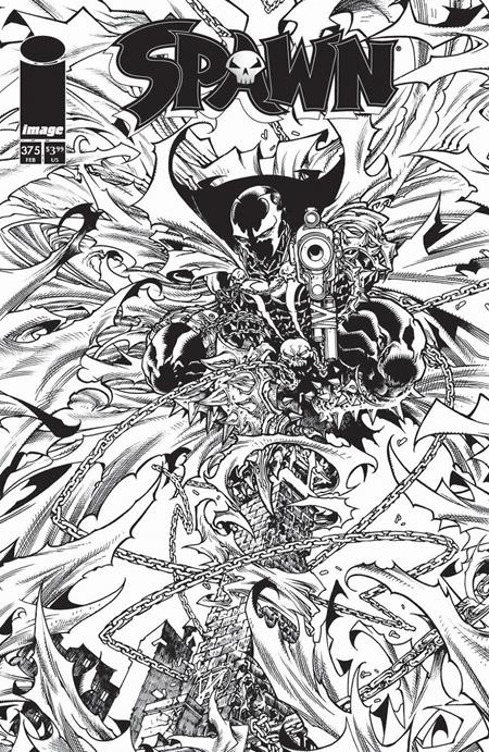 SPAWN #375 CVR B HARVEY TOLIBAO B&W VAR (Limit 1 per person)