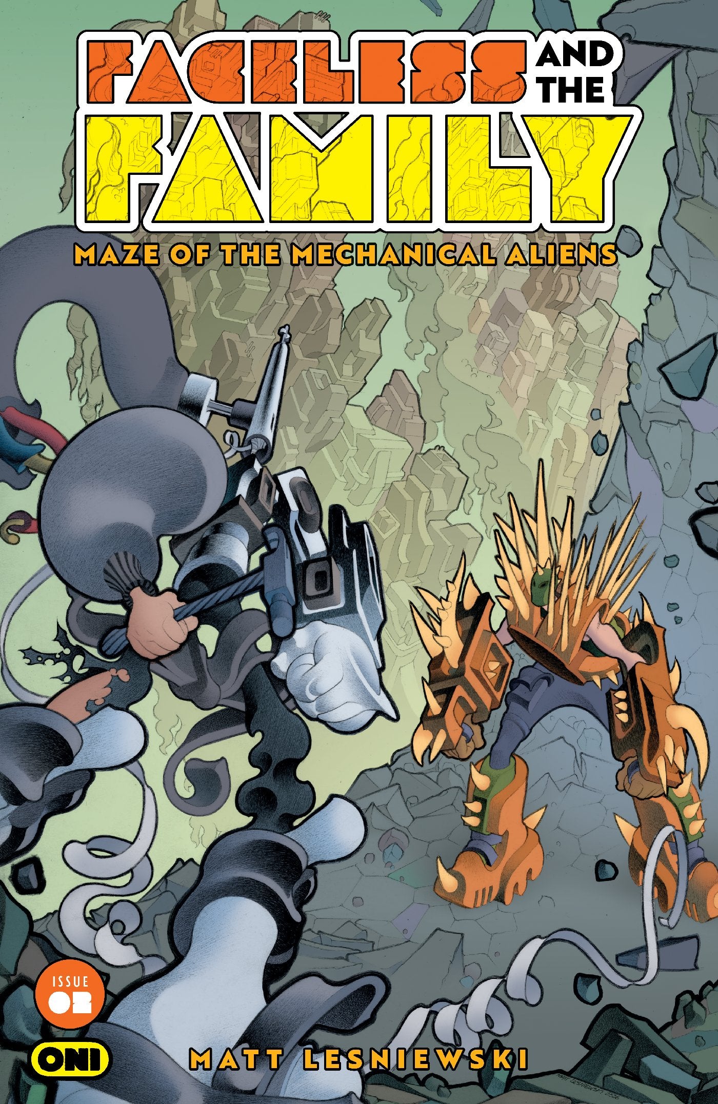 FACELESS AND THE FAMILY MAZE OF THE MECHANICAL ALIENS #2 (OF 4) CVR A MATT LESNIEWSKI (12 Aug Release)