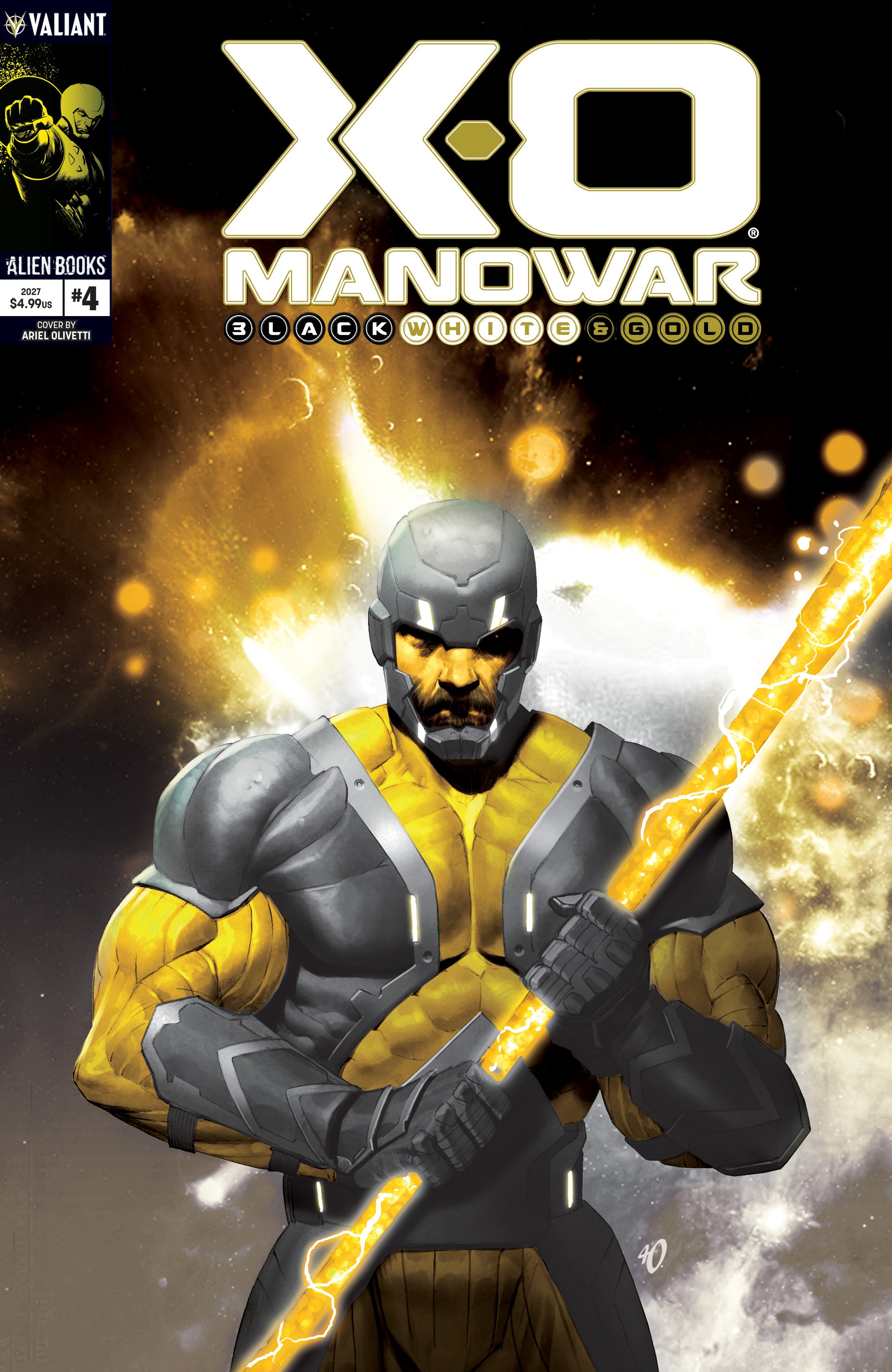 X-O MANOWAR BLACK, WHITE & GOLD #4 VAR B (OLIVETTI BLACK, WHITE & GOLD VAR) | IDW PUBLISHING | Comicbookeroo