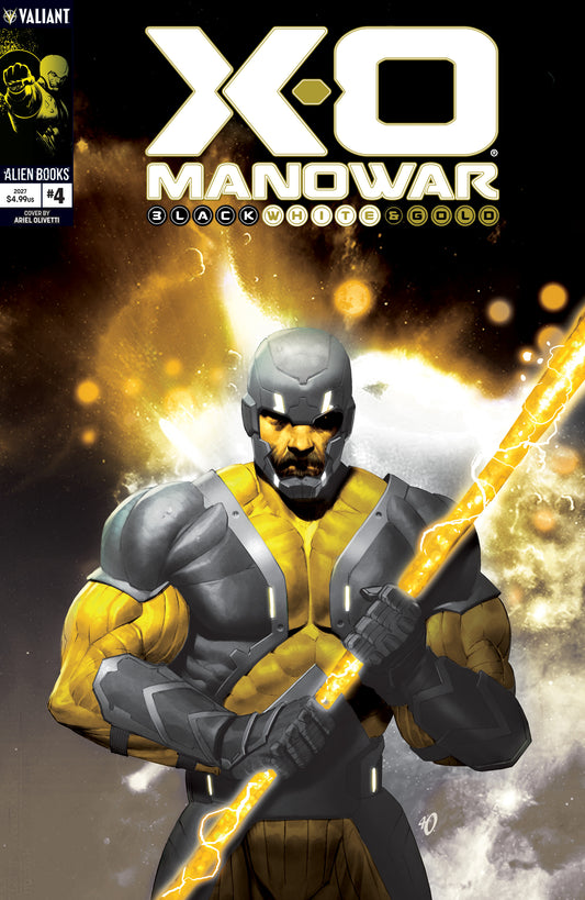 X-O MANOWAR BLACK, WHITE & GOLD #4 VAR B (OLIVETTI BLACK, WHITE & GOLD VAR) | IDW PUBLISHING | Comicbookeroo