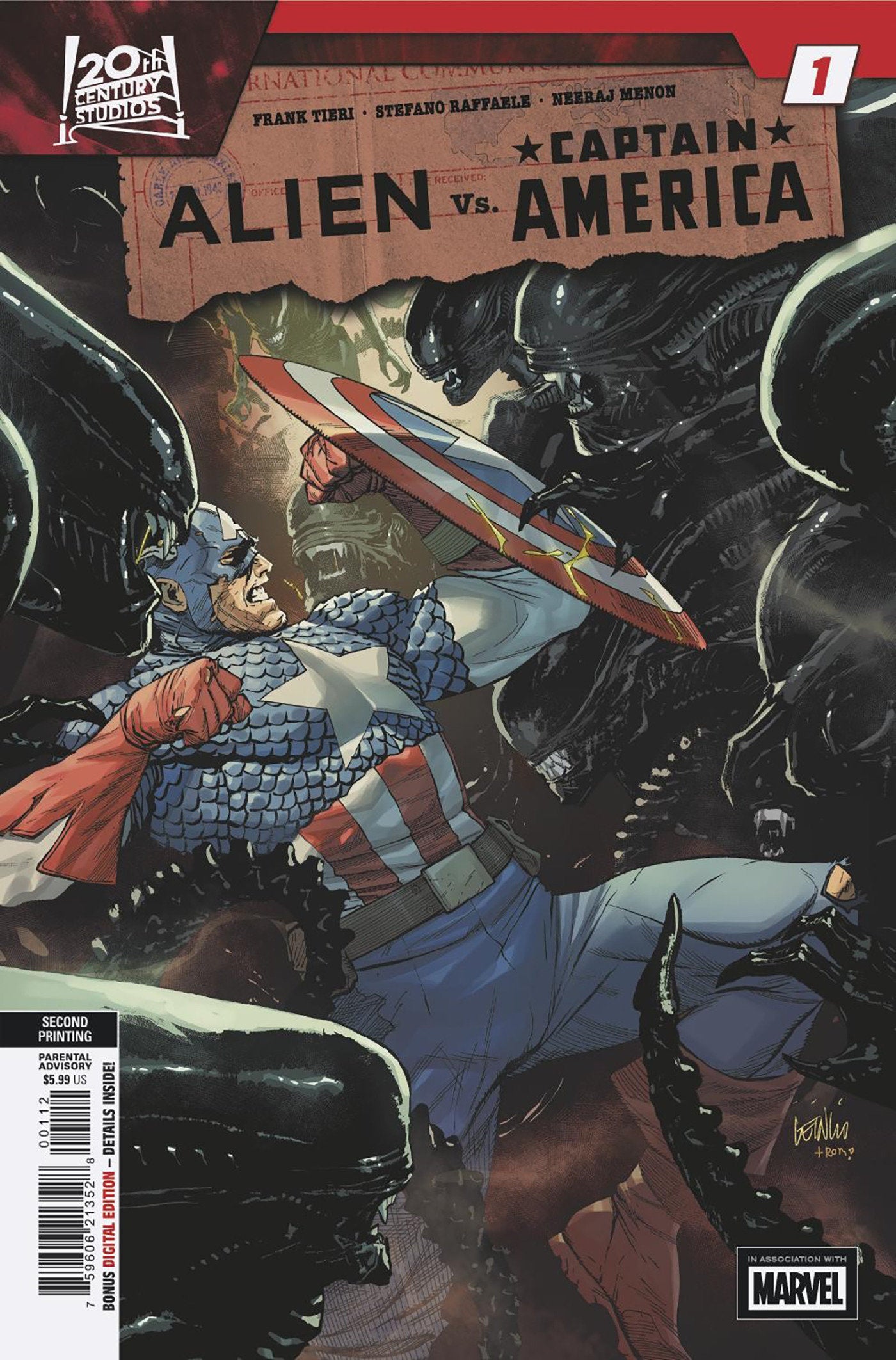 ALIEN VS. CAPTAIN AMERICA #1 LEINIL FRANCIS YU 2ND PTG VAR (Backorder, Allow 4-5 Weeks)