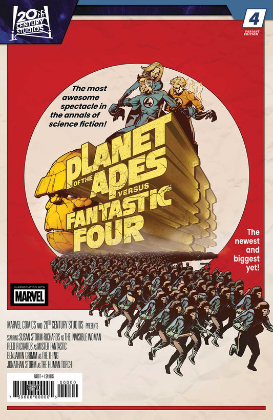PLANET OF THE APES VS. FANTASTIC FOUR #4 PERE PEREZ MOVIE HOMAGE VAR (Backorder, Allow 4-5 Weeks)