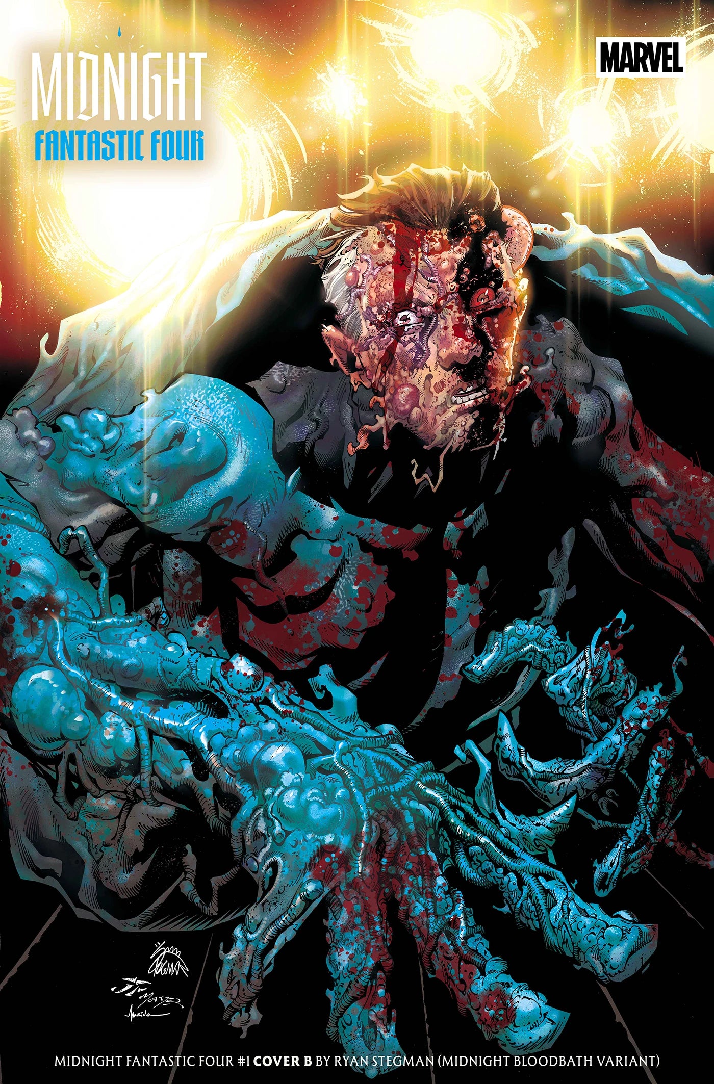 MIDNIGHT FANTASTIC FOUR #1 CVR B RYAN STEGMAN MIDNIGHT BLOODBATH VAR | MARVEL | Comicbookeroo