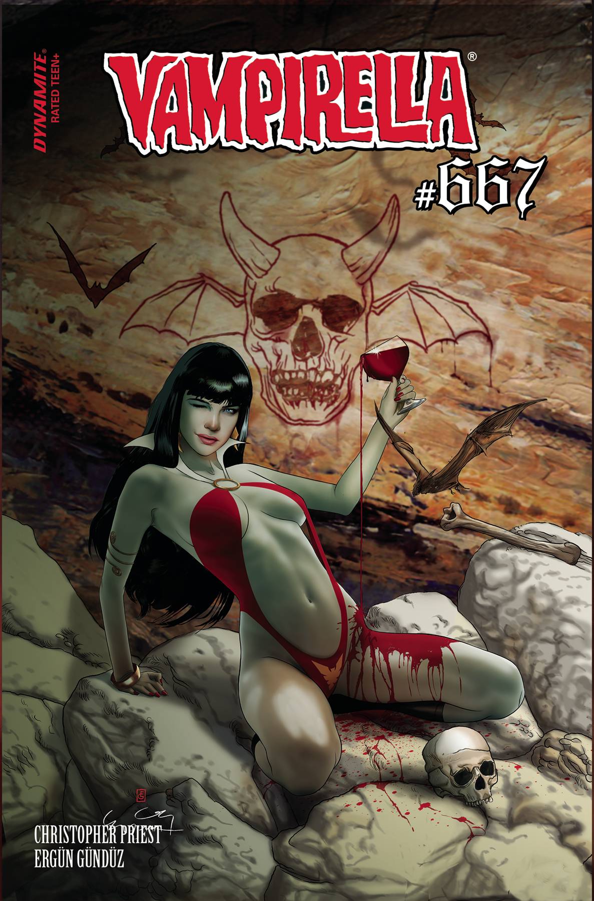 VAMPIRELLA #667 CVR F 1:7 INCV GUNDUZ ORIGINAL - Comicbookeroo