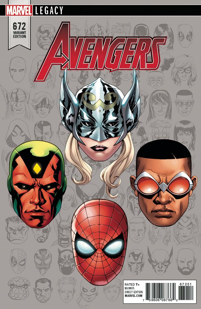 AVENGERS (1963) #672 1:10 MCKONE LEGACY HEADSHOT INCV LEG - Comicbookeroo