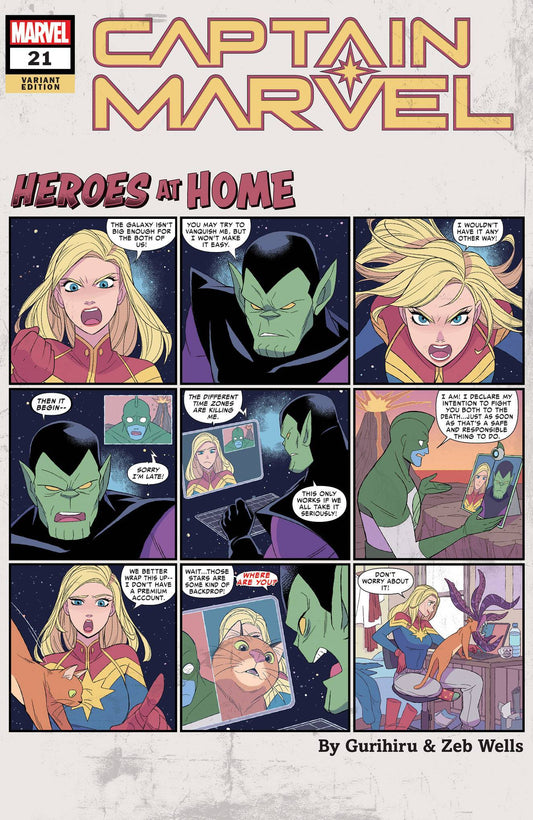 CAPTAIN MARVEL (2019) #21 GURIHIRU HEROES AT HOME VAR - Comicbookeroo