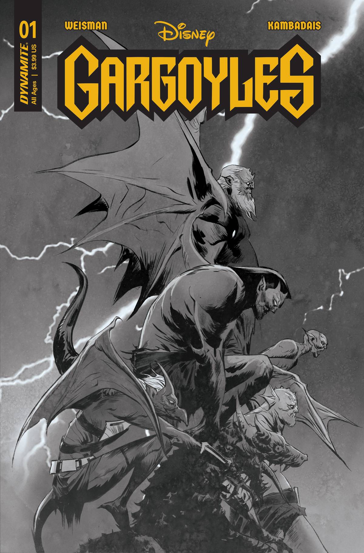 GARGOYLES #1 CVR ZE 1:10 FOC INCV LEE B&W - Comicbookeroo