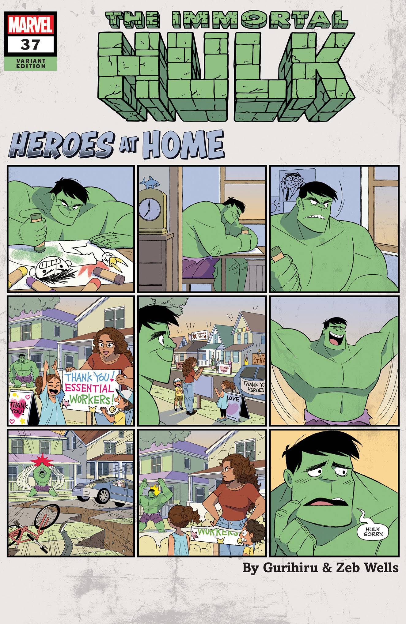 IMMORTAL HULK #37 GURIHIRU HEROES AT HOME VAR - Comicbookeroo