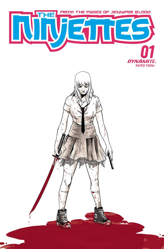 NINJETTES #1 CVR S 1:7 FOC INCV PIRIZ B&W - Comicbookeroo