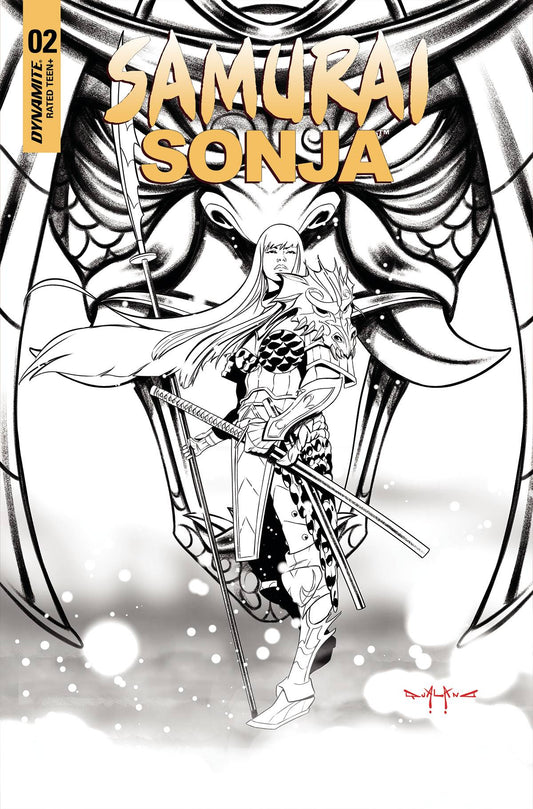 SAMURAI SONJA #2 CVR P 1:10 FOC INCV QUALANO B&W - Comicbookeroo
