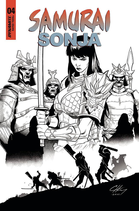 SAMURAI SONJA #4 CVR N 1:7 FOC INCV HENRY B&W - Comicbookeroo