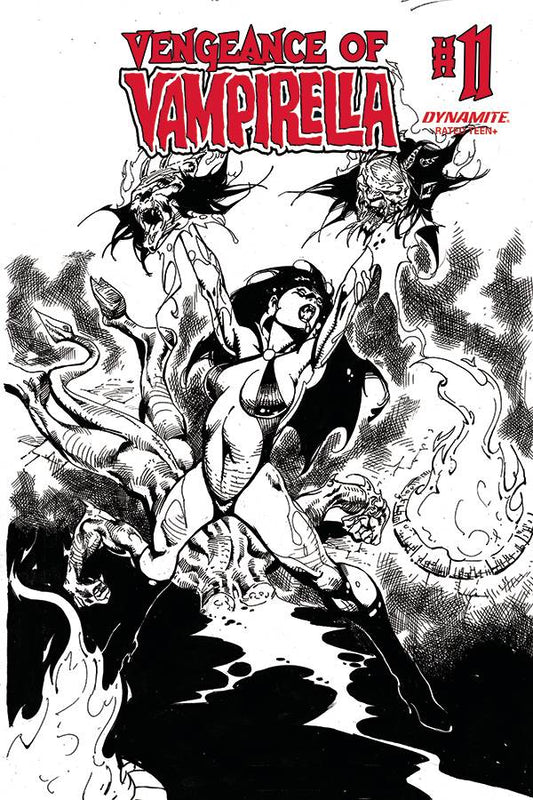 VENGEANCE OF VAMPIRELLA #11 1:11 CASTRO B&W FOC INCV - Comicbookeroo