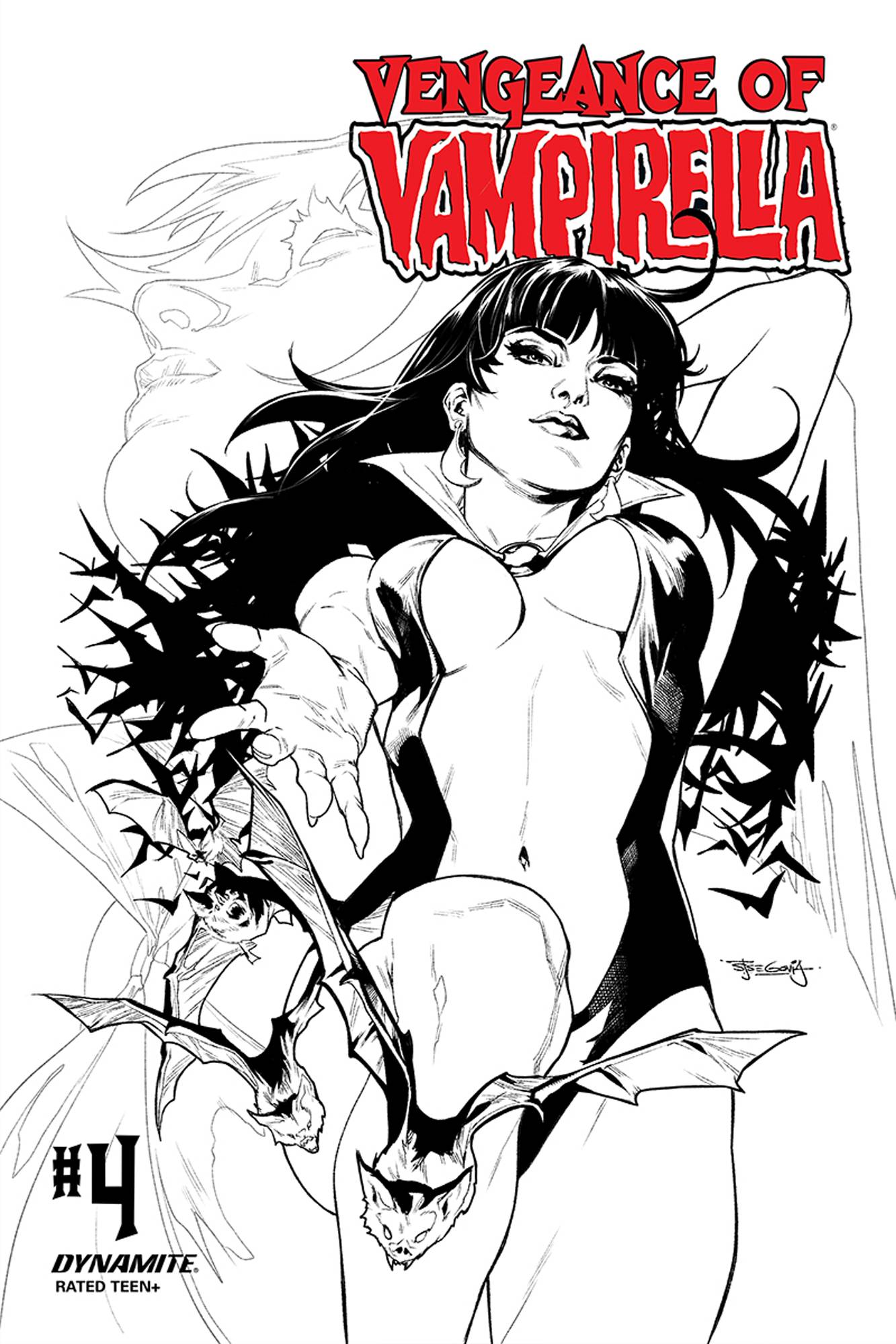 VENGEANCE OF VAMPIRELLA #4 1:15 SEGOVIA B&W FOC INCV - Comicbookeroo