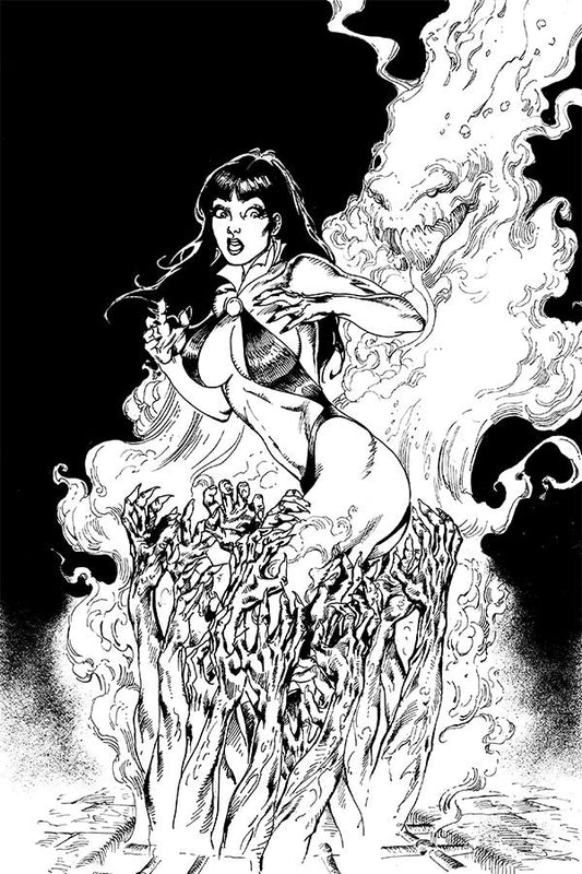 VENGEANCE OF VAMPIRELLA #7 1:15 CASTRO B&W VIRGIN FOC INC - Comicbookeroo