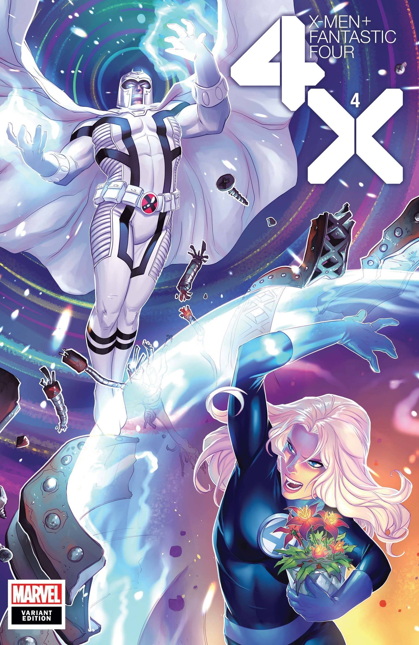 X-MEN FANTASTIC FOUR #4 (OF 4) HETRICK FLOWER VAR - Comicbookeroo